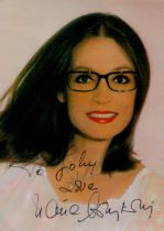 Nana Mouskouri, OQ signed Promo Colour Photo 8.5x6 Inch. Is a Greek singer and politician.