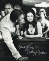 007 James Bond movie Diamonds are Forever 8x10 B/W casino scene photo signed by actress Lana Wood as