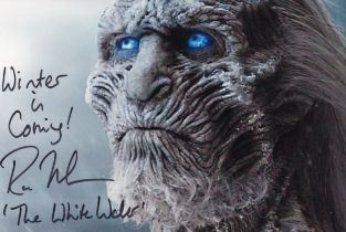 Game of Thrones 8x12 inch colour photo signed by actor Ross Mullan as The White Walker. Good