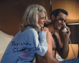 007 James Bond girl Shirley Eaton signed 8x10 Colour photo which she has also kissed to leave the