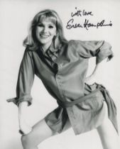 Susan Hampshire, award winning TV and Movie star signed 8x10 B/W sexy photo. Good Condition. All