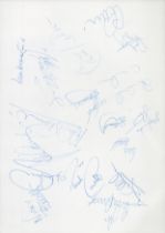 Brighton and Hove multi signed A4 Sheet from 1992-93. Signatures such as Chapman, Gallagher,