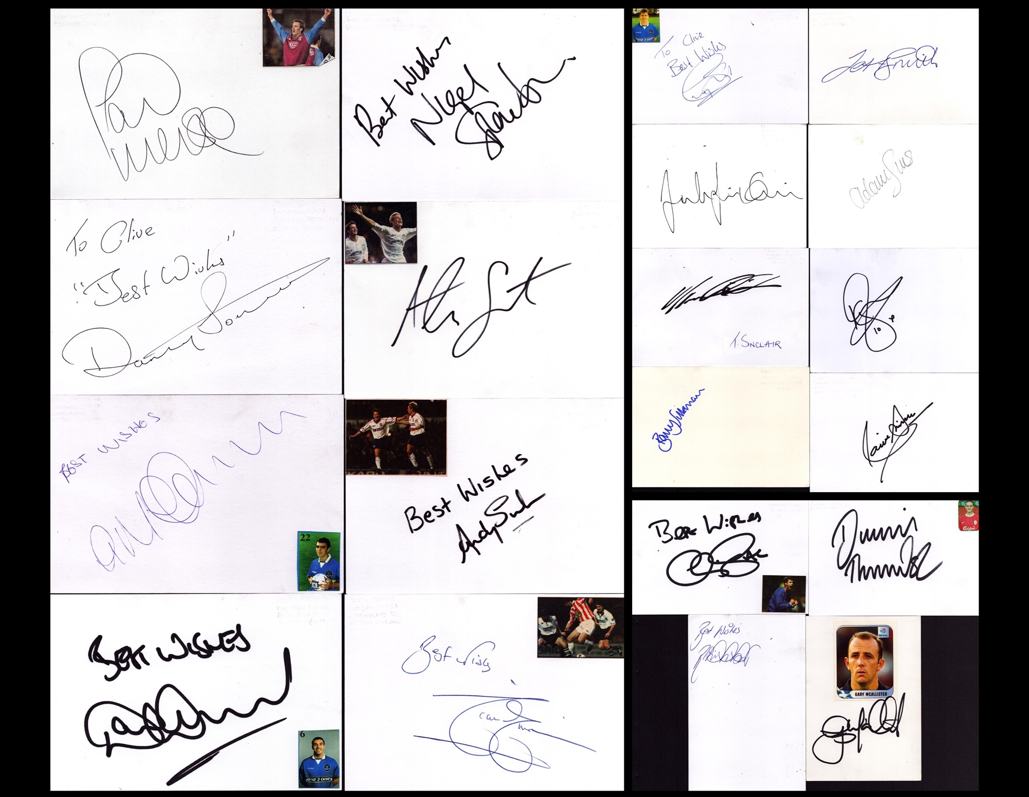 FOOTBALLER Collection of 20 x Football Player signed Autograph signatures include Paul Merson,