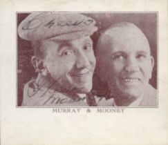 Murray and Mooney signed 3x2inch black and white photo. Good Condition. All autographs come with a
