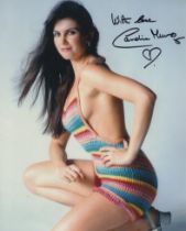 007 James Bond movie The Spy Who Loved Me actress Caroline Munro signed sexy dress colour 8x10