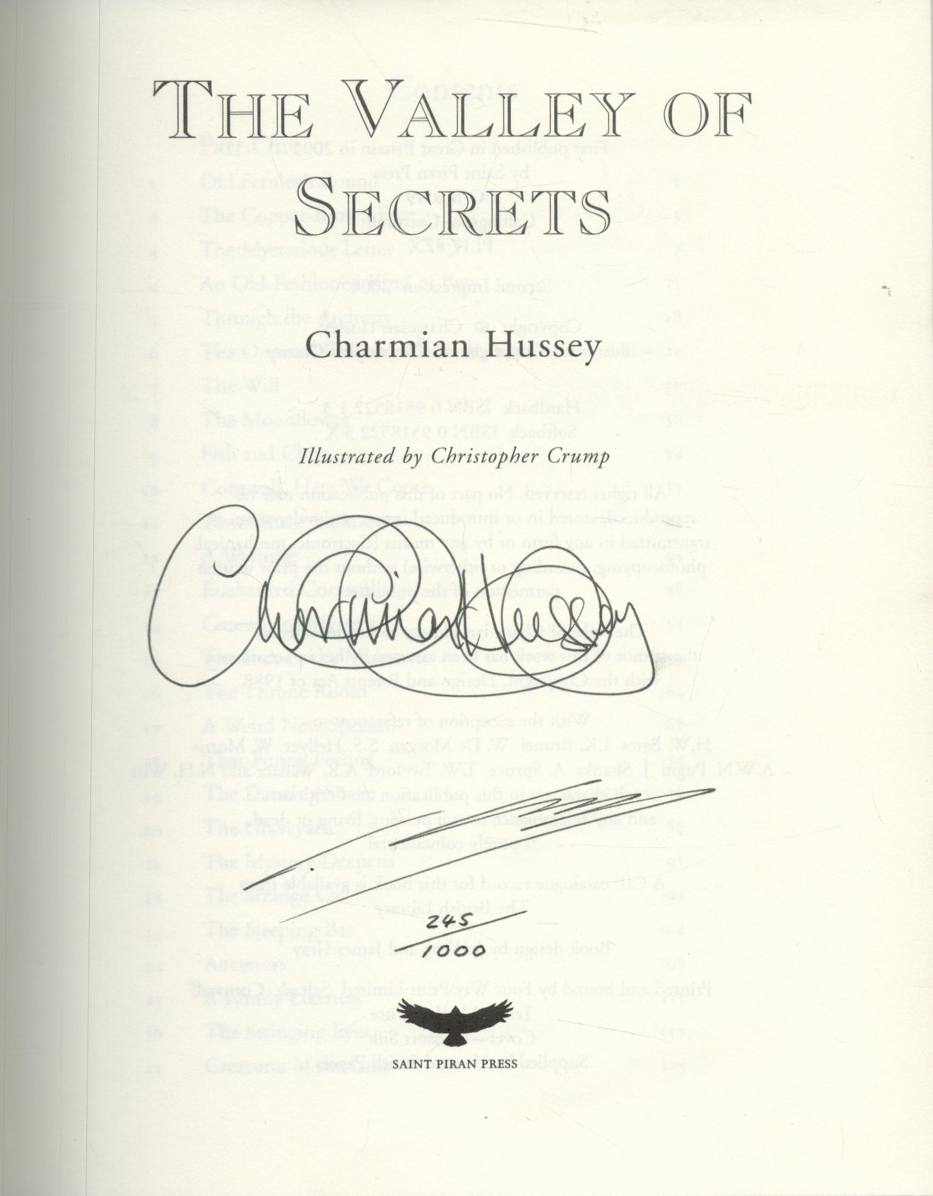 The Valley of Secrets by Charmain Hussey signed by author and illustrator Christopher Crump, - Image 2 of 3