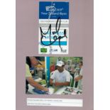 Michael Campbell signed pass for 2006 Blue Chip New Zealand open. Good Condition. All autographs