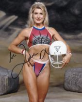 Gladiators original TV series 8x10 colour photo signed by Kate Staples who was 'Zodiac' in the