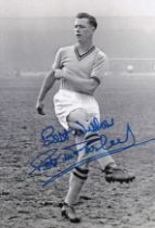 Autographed PETER McPARLAND 12 x 8 Photo : B/W, depicting Aston Villa centre-forward PETER McPARLAND