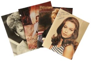 Women of TV and Film collection of 4 signed large colour photos. Names including Joanna Lumley,