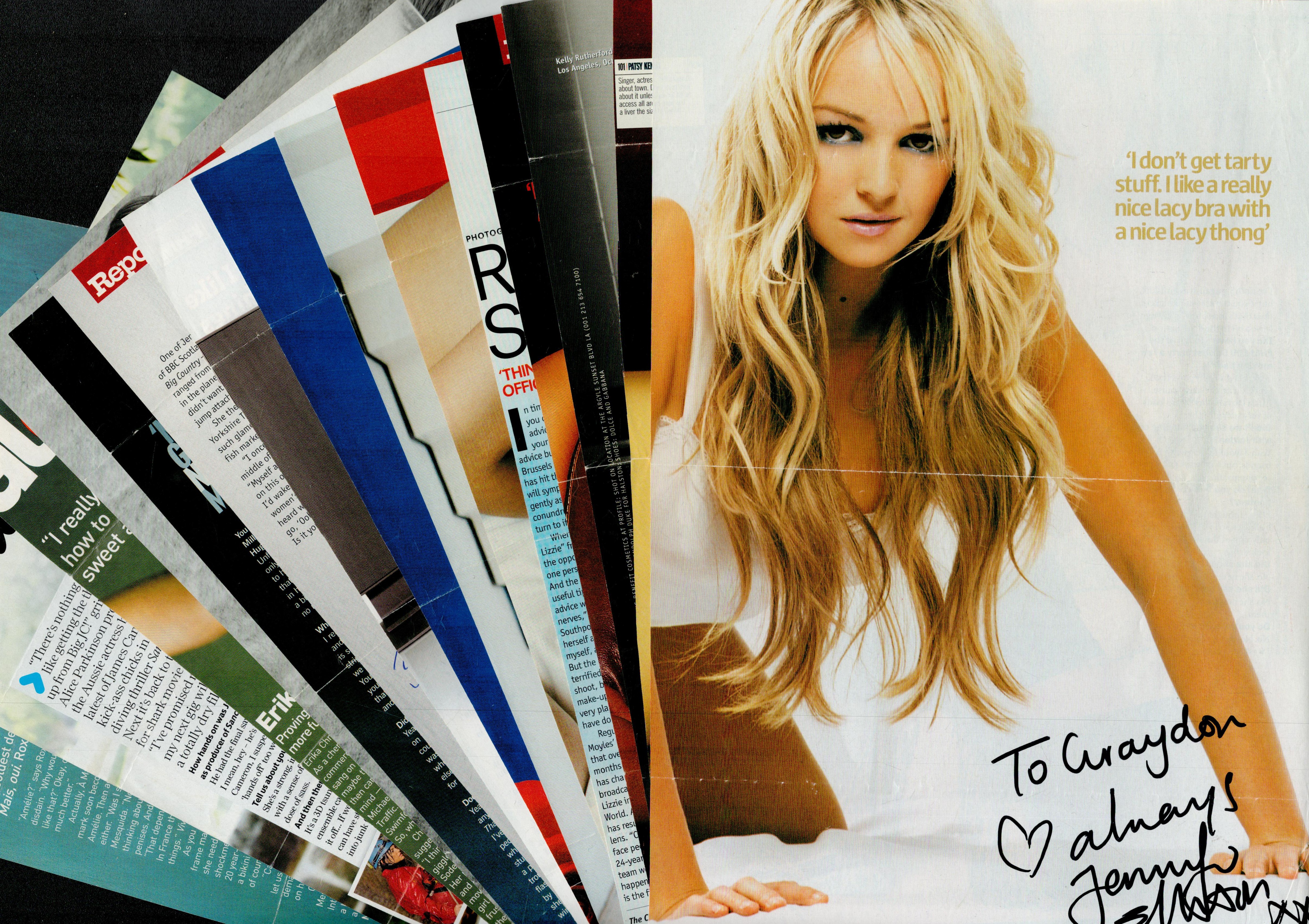 Models. 15 Collection x Magazine page. Signed signatures such as Jennifer Ellison. Patsy Kensit.