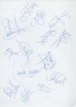 Fulham FC multi signed A4 Sheet from 1996-97. Signatures such as Conroy, Adams, Morgan, Scott,