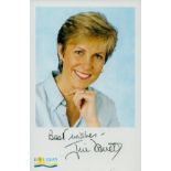 Jill Dando signed Promo Colour Photo Approx. 'Holiday'. Was an English journalist, television