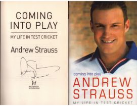 Coming into Play: My Life in Test Cricket signed by Andrew Stauss. Published 2006. Hardback book.