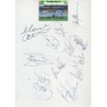 Blackburn Rovers 1995-96 multi signed A4 Sheet. Signatures such as Pearce, Mimms, Newell, Atkins and