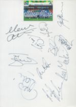 Blackburn Rovers 1995-96 multi signed A4 Sheet. Signatures such as Pearce, Mimms, Newell, Atkins and