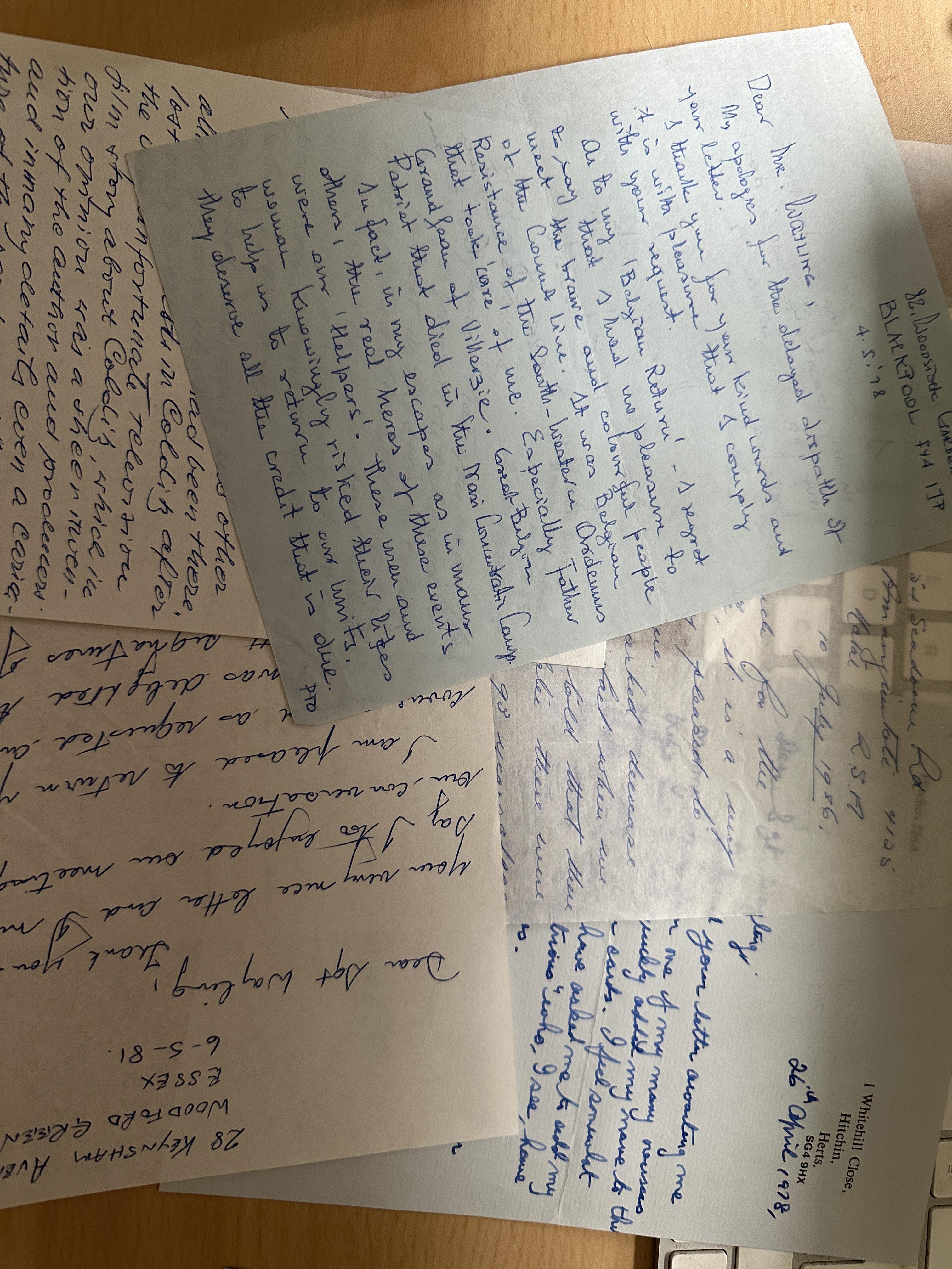 WW2 collection of FIVE letters, mostly handwritten, some typed ALL signed by a veteran of the Second