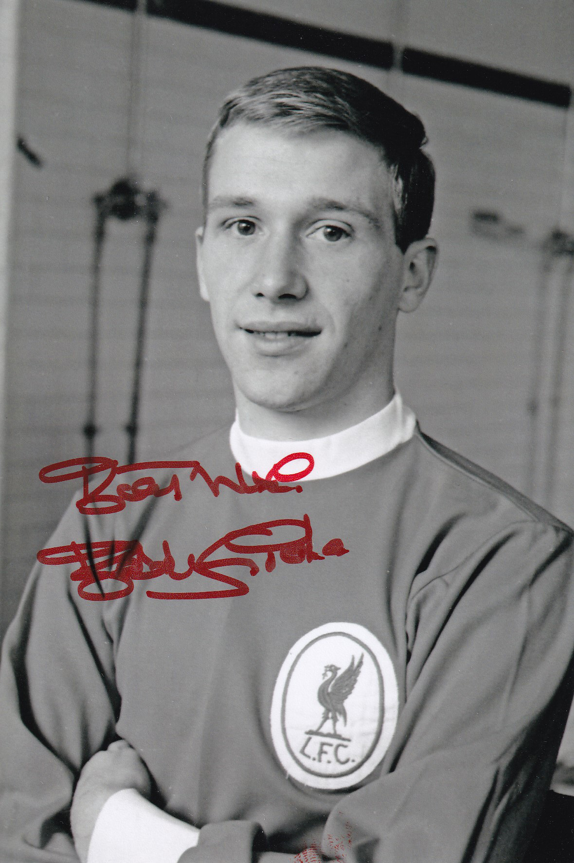 Autographed BOBBY GRAHAM 6 x 4 Photo : B/W, depicting Liverpool centre-forward BOBBY GRAHAM posing