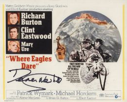 Where Eagles Dare classic war movie 8x10 inch colour poster photo signed by actor Derren Nesbitt.