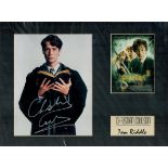 Christian Coulson mounted signature piece with signed colour photo, Tom Riddle name card and Harry