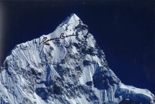 Mount Everest 1954 Ed Hillary team member George Band signed colour 8x12 inch photo. Good Condition.