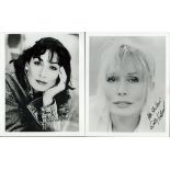 Actresses. 4 x Collection signed signatures such as Dedee Pfeiffer. Suzanne Pleshette. Sally