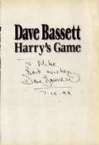 Dave Bassett signed Harry's Game title page no book. Dedicated and dated 1999. Good Condition. All