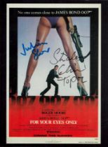 Chaim Topol and Julian Glover signed For Your Eyes Only James Bond postcard 7x5 inch approx. Good