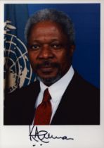 Kofi Annan signed 7x5 inch colour photo. Good Condition. All autographs come with a Certificate of