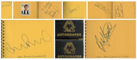 2 x signed Black Autographs Albums Approx. 30 signatures such as Peter Beardsley, Steve Bull,