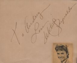 Debbie Reynolds signed Album page 5.5x4.5 Inch. Dedicated. Was an American actress, singer, and