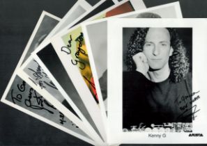 Music Singers/Composer. 6 x Collection signed 10x8 Inch Photos. Signatures such as Jenny G. Sonia.