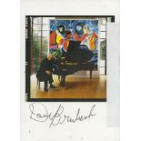 Dave Brubeck signed 6x4 inch colour photo. Good Condition. All autographs come with a Certificate of