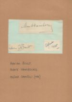 Adrian Boult, Mark Hambourg and Alfred Campoli dated 1935 album page cutouts attached to one album