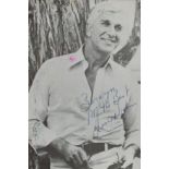 Leslie Nielson, OC signed Black and White Post Card 6x4 Inch. Was a Canadian American actor and