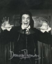 Twins of Evil hammer horror movie 8x10 B/W photo signed by actor Damien Thomas. Good Condition.