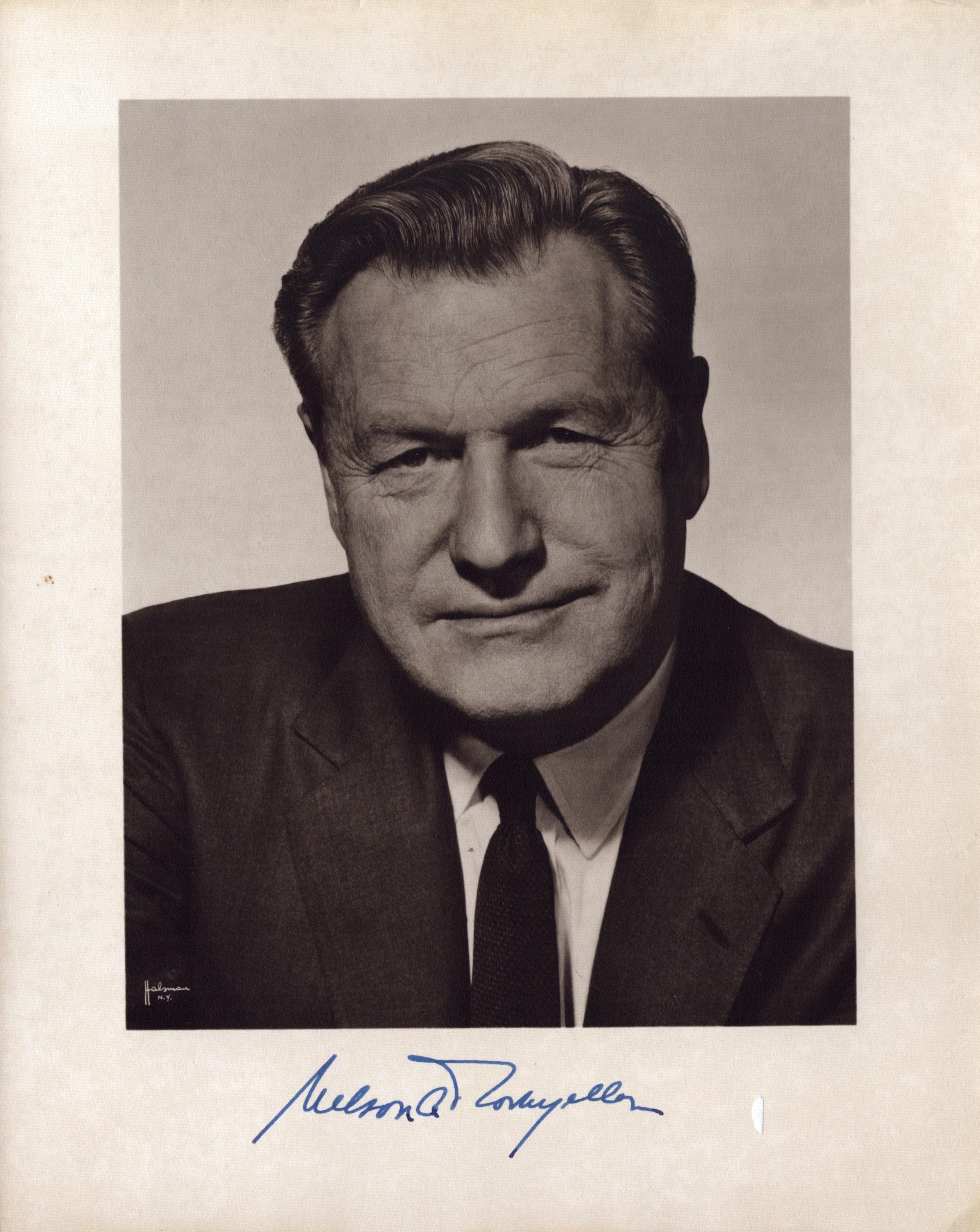 Nelson Rockefeller signed 10x8 inch black and white photo. Good Condition. All autographs come