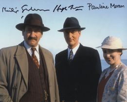 Poirot colour 8x10 inch Agatha Christie crime drama series photo signed by actor Hugh Fraser as