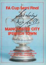 Dave Bennett signed FA Cup Semi Final Programme 1981 Man City V Ipswich Town. Good Condition. All