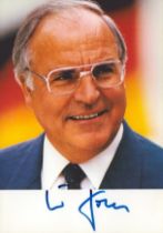 Helmut Kohl signed 6x4 inch colour photo. Good Condition. All autographs come with a Certificate