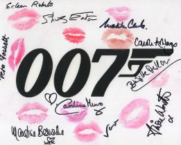 007 James Bond RARE signed and kissed photo! 8x10 inch photo signed and kissed by TEN Bond girls and