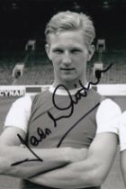 Autographed JACK WHITHAM 6 x 4 Photo : B/W, depicting Sheffield Wednesday centre-forward JACK