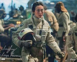 Star Wars Rise of Skywalker Y Wing Pilot Lucy Feng signed 8x10 colour photo. Good Condition. All