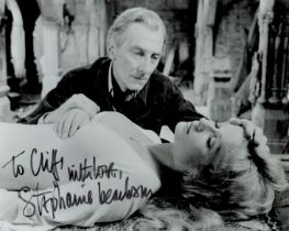Stephanie Beacham signed Black and White Photo 10x8 Inch 'Dracula'. Dedicated. Is an English