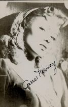 Gene Tierney signed vintage Black and White Photo 6x3.5 Inch. Was an American film and stage