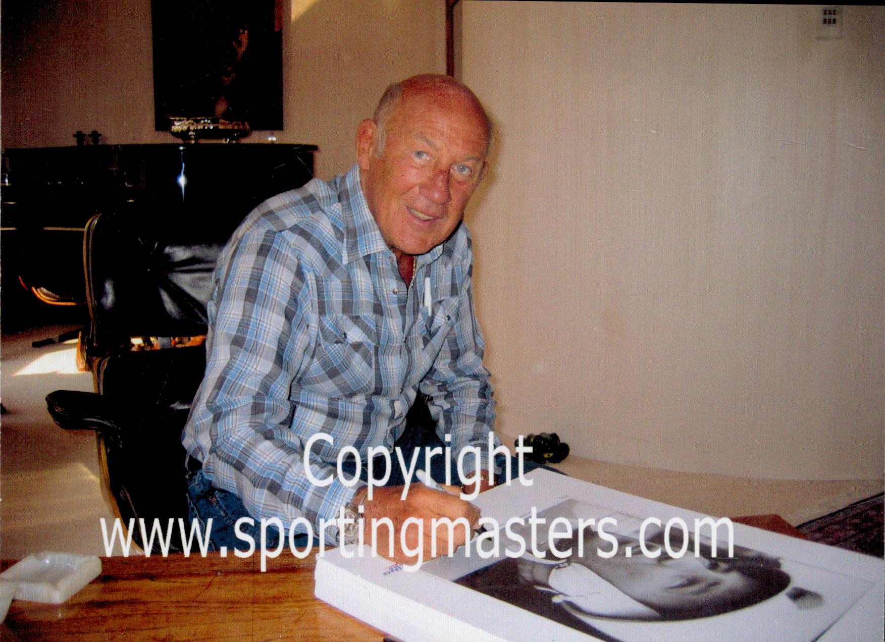 Sir Stirling Moss signed limited edition print with signing photo There can be no more famous - Image 2 of 2