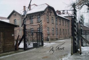 Auschwitz survivor, author and poet Iby Knill signed 8x12 inch colour photo. Good Condition. All