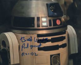 Star Wars, 8x10 colour movie scene photo signed by the late Paul Grant who doubled for 'R2-D2' in