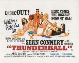 007 James Bond movie Thunderball 8x10 inch colour poster photo signed by Bond girl Martine