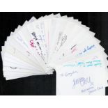 Entertainment. 30 x Collection Signed White Cards Approx. 5x3 Inch. Signatures such as Mathew Horne.